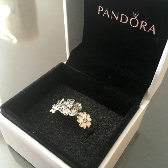 Pandora Jewelry - SOLD - Pandora RETIRED Flower Cluster Ring Size 8.5